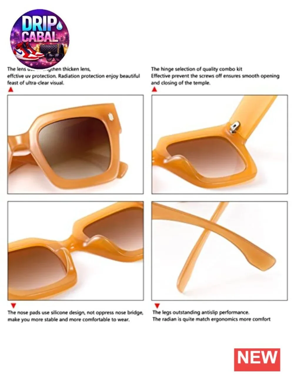 Vintage Oversized Square Sunglasses for Women UV400 Retro Fashion Shades